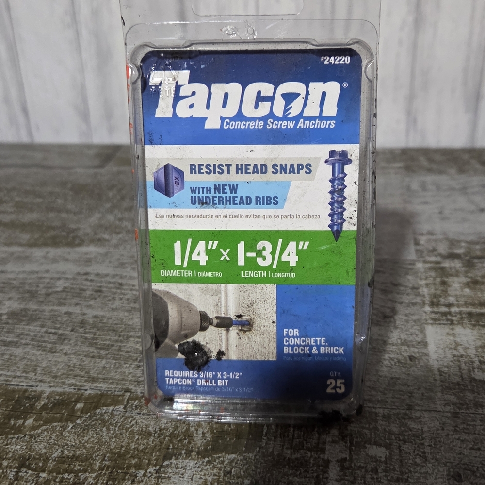 Tapcon 1/4 in. x 1-3/4 in. Hex-Washer-Head Concrete Anchors (25-Pack)